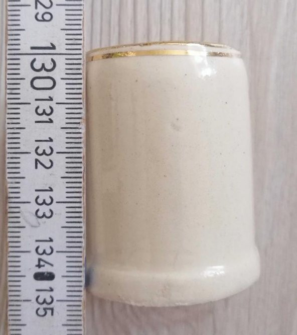 VİNTAGE 1 ADET EL BOYAMA PORSELEN SHOT BARDAĞI TANKART NO 409 - 3