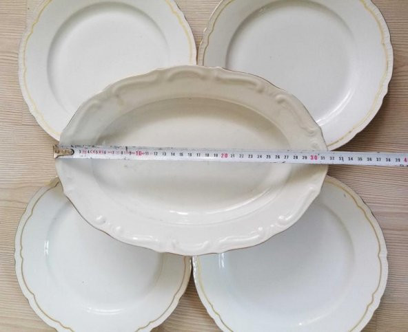 5 PARÇA AVRUPA DAMGALI PORSELEN TABAKLAR - Resim 2