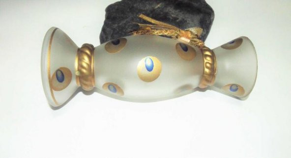 Buzlu Cam Vazo - Nazar Boncuklu Boyalı Kurdeleli Vazo - 2