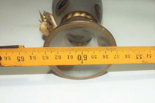 Buzlu Cam Vazo - Nazar Boncuklu Boyalı Kurdeleli Vazo - 3