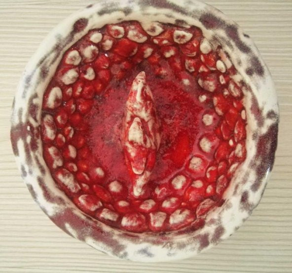 EL YAPIMI PORSELEN BİBLO YUNUS BALIĞI TEMALI TABAK ürün görseli 1