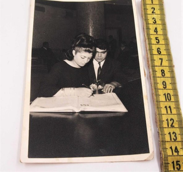 Eskilerden Siyah Beyaz Fotoğraf Nikah Masası İmza - 3