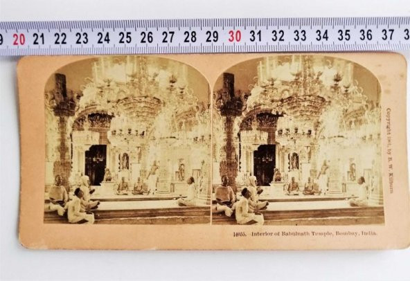 Asırlık İnterior of BabulnathTemple Bombai İndia Hindistan Neue Photographische Gesellschaft NPG