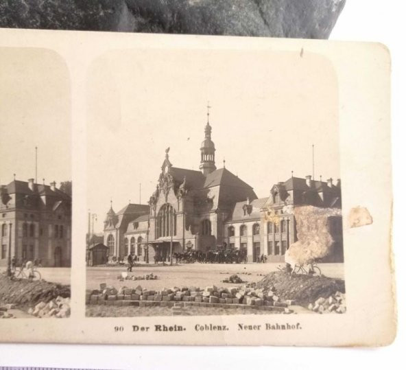 Der Rhein - Coblenz Neuer Bahnhof Neue Photographische Gesellschaft NPG - Resim 2