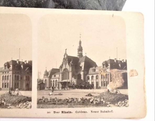 Der Rhein - Coblenz Neuer Bahnhof Neue Photographische Gesellschaft NPG - Resim 3