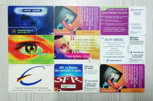 9 ADET ÇİPLİ KARMA ÜLKE TELEFON KARTLARI - 2