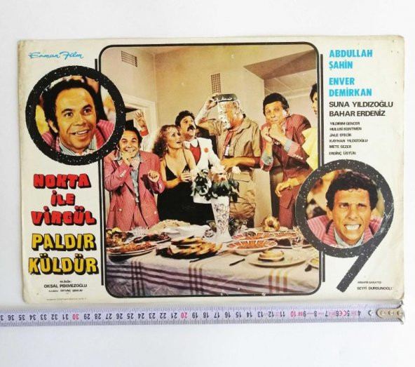 BÜYÜK BOY YEŞİLÇAM FİLM KARTPOSTALI NOKTA İLE VİRGÜL PALDIR KÜLDÜR NO 8