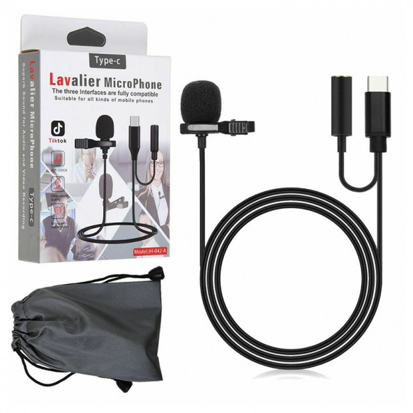 POWERMASTER JH-042-A TYPE-C GİRİŞLİ VE KULAKLIK GİRİŞLİ YOUTUBER YAKA MİKROFONU - 3