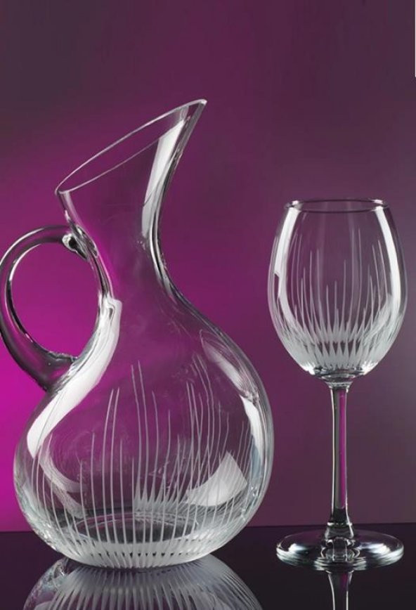 Kcd Işık Sade Kesme El Dekor Yaldızlı Desenli Cam 6 Adet Ayaklı Bardak Kadeh ürün görseli 1