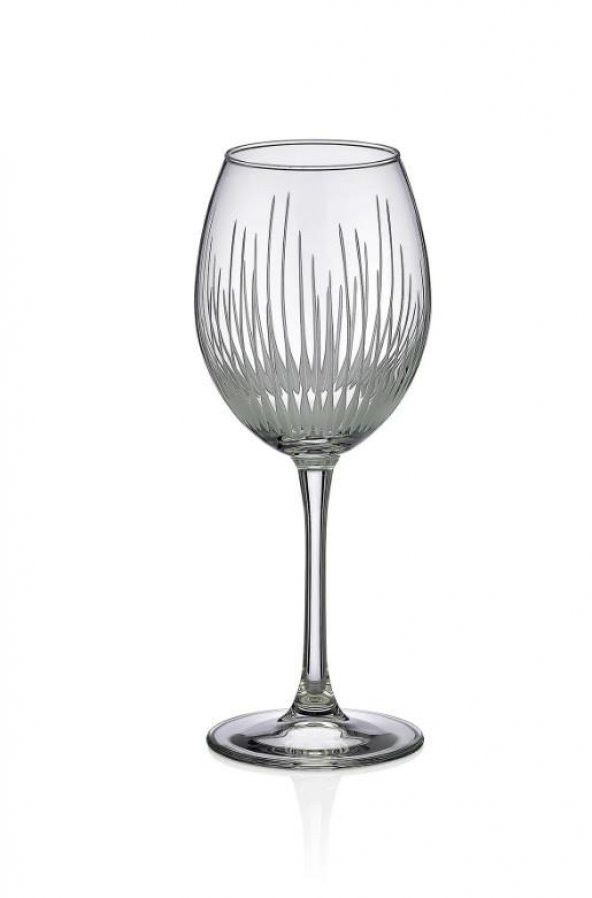 Kcd Işık Sade Kesme El Dekor Yaldızlı Desenli Cam 6 Adet Ayaklı Bardak Kadeh - Resim 2