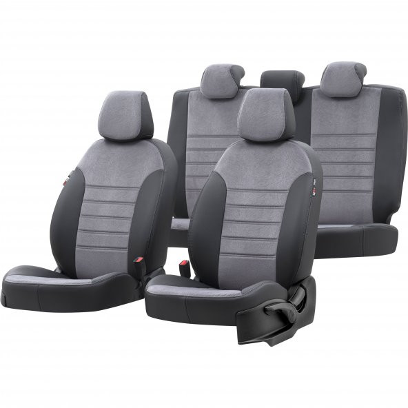 Otom Fiat Bravo 2007-2013 Özel Üretim Koltuk Kılıfı London Design Füme - Siyah