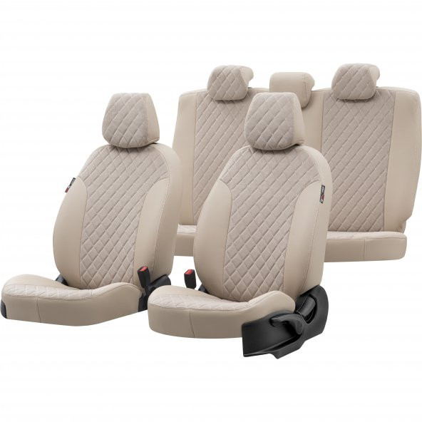 Otom Fiat Doblo 2010-2015 5 Kişi Özel Üretim Koltuk Kılıfı Madrid Design Tay Tüyü Bej