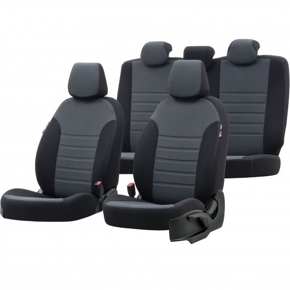 Otom V.w. Transporter T-5 2004-2015 8+1 (9 Kişi) Özel Üretim Koltuk Kılıfı Original Design Füme - Siyah