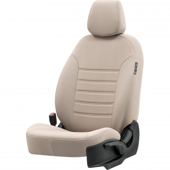 Otom Renault Captur 2013-Sonrası Özel Üretim Koltuk Kılıfı Original Design Krem Rengi - Resim 2