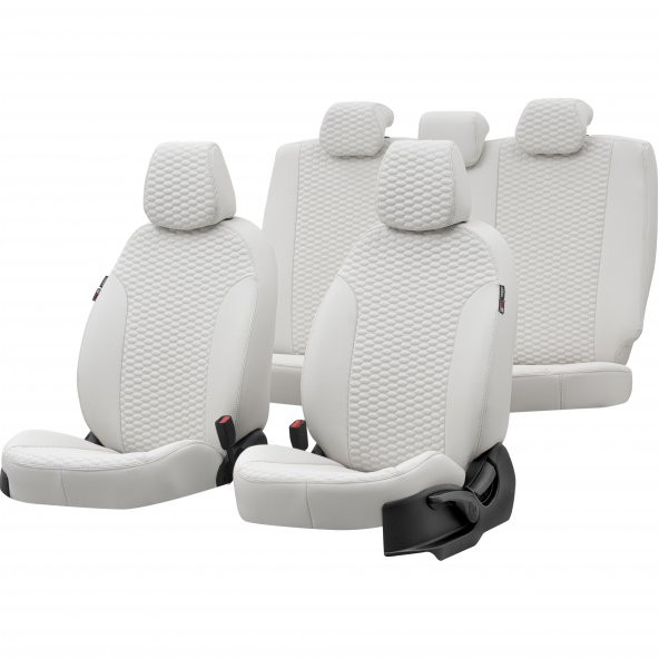Otom Toyota Yaris 2011-2018 Özel Üretim Koltuk Kılıfı Tokyo Design Deri Fildişi