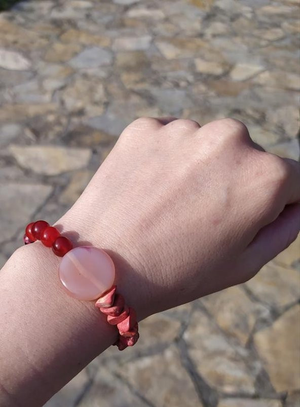 Bileklik Doğal Taş Çakra Elastik Sevgili Çift Bilekliği Unisex Bilezik 13962 - 4