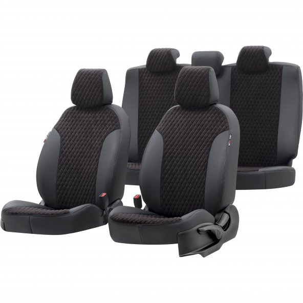 Otom Nissan Qashqai+2 (7 Kişi) 2007-2014 Özel Üretim Koltuk Kılıfı Amsterdam Design Tay Tüyü Siyah