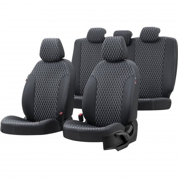 Otom Mini Countryman 2010-2016 Özel Üretim Koltuk Kılıfı Amsterdam Design Deri Siyah - Beyaz
