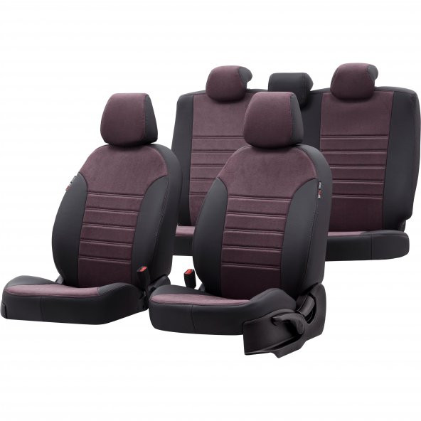 Otom Dacia Duster 2010-2017 Özel Üretim Koltuk Kılıfı Milano Design Bordo - Siyah