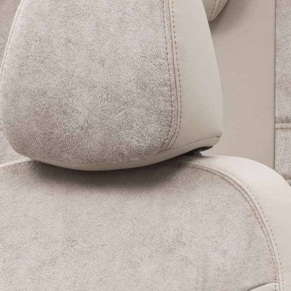 Otom Citroen C-Elysee 2012-2017 Özel Üretim Koltuk Kılıfı Milano Design Bej - Resim 3