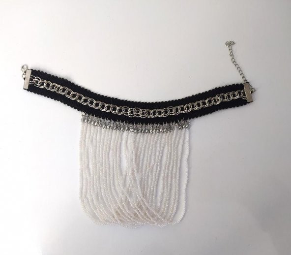 Kolye Gerdanlık Kadın Choker Bohem Kolyeler El Yapımı Uzun Püskül Boncuklar Bayan Kolye Takı Tasma - 2