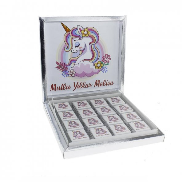 48 Adet Etiketli Unicorn Madlen Çikolata Bebek - 2