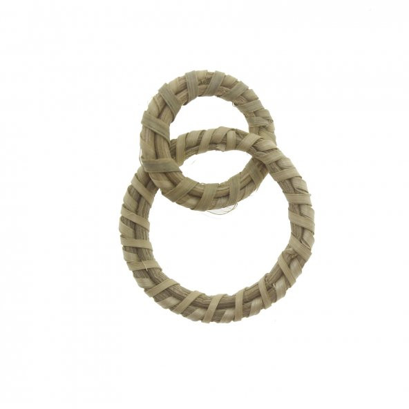 20 Adet 6x4cm Doğal Hasır Akesuar İç İçe Yuvarlak