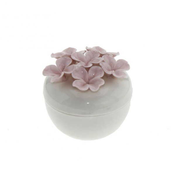 6,5cm Seramik Çiçekli Kutu Pembe - 2