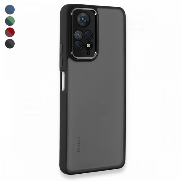 Xiaomi Redmi Note 11 Pro 4G Kılıf Freya Lazer Lens Kamera Çerçeveli Silikon Kapak