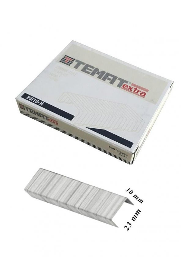 23/10 Zımba Teli Çelik Zımba Teli 1000 li 1 Paket 70 Sayfa Zımbalama Kapasitesi 23-10 Halı Zımba Teli