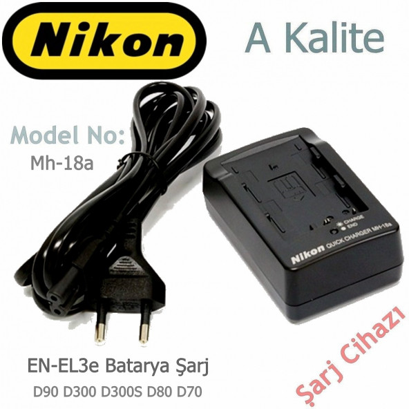 Nikon Mh-18a şarj cihazı Nikon EN-EL3e Batarya şarj Aleti