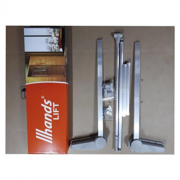 Hands Lift GarDolap Elbise Askı Asansörü Gri - 3