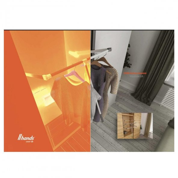 Hands Lift GarDolap Elbise Askı Asansörü Gri - 4