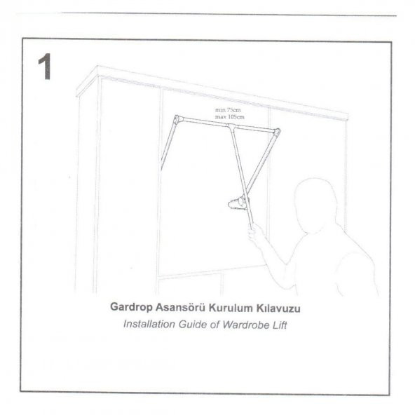 Hands Lift GarDolap Elbise Askı Asansörü Gri - 7