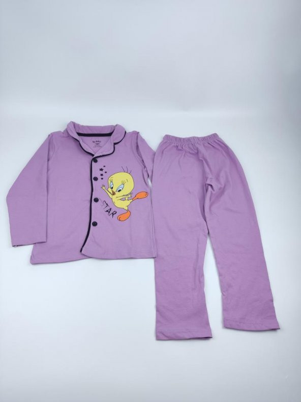 Tweety Baskılı Kız Çocuk Pijama Takımı ID:143 - 1