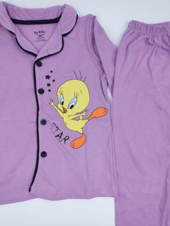 Tweety Baskılı Kız Çocuk Pijama Takımı ID:143 - 2