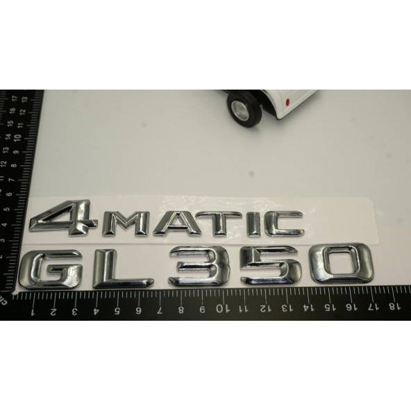 Benz GL 350 4Matic Bagaj Krom Metal 3M 3D Yazı Logo - 4