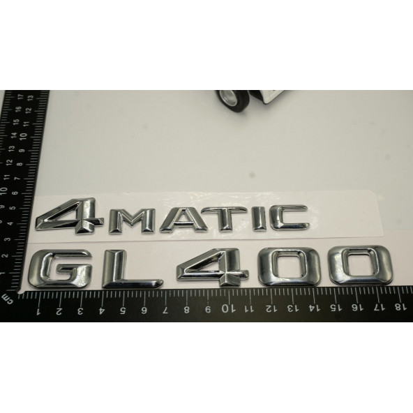 Benz GL 400 4Matic Bagaj Krom Metal 3M 3D Yazı Logo - 4