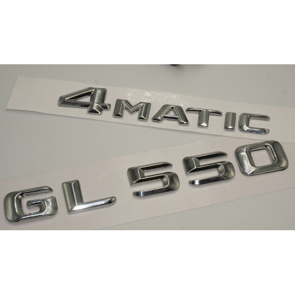 Benz GL 550 4Matic Bagaj Krom Metal 3M 3D Yazı Logo - Resim 3