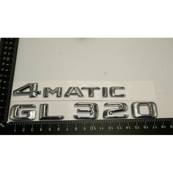 Benz GL 320 4Matic Bagaj Krom Metal 3M 3D Yazı Logo - 4
