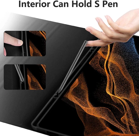 Samsung Galaxy Tab S8 Ultra SM-X900 X903 X905 X906 Kılıf Kablosuz Klavyeli Case Mobax Türkçe Klavye - 8