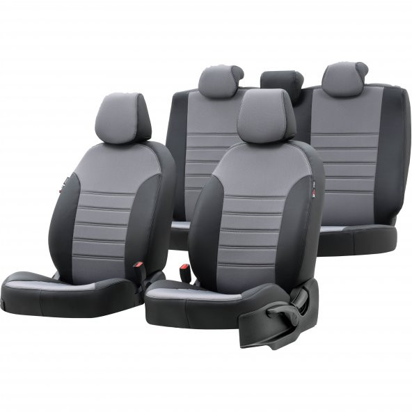 Otom Skoda Fabia 2007-2014 Özel Üretim Koltuk Kılıfı Paris Design Gri - Siyah