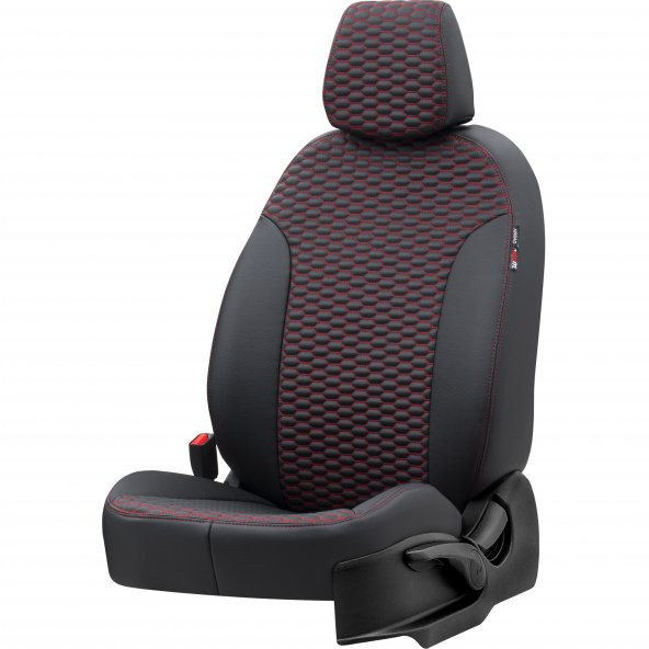 Otom Ford Mondeo 2001-2007 Özel Üretim Koltuk Kılıfı Tokyo Design Deri Siyah - Kırmızı - 2