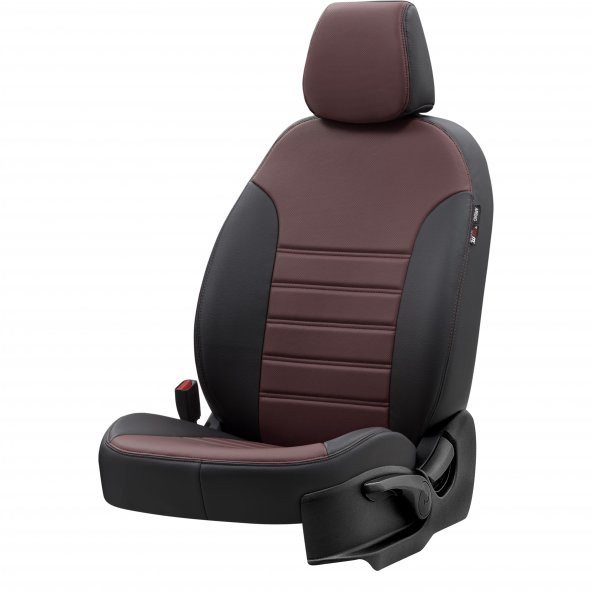 Otom Citroen C3 2009-2016 Özel Üretim Koltuk Kılıfı İstanbul Design Bordo - Siyah - 2