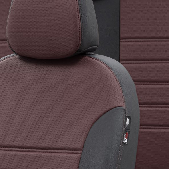Otom Citroen C3 2009-2016 Özel Üretim Koltuk Kılıfı İstanbul Design Bordo - Siyah - 3