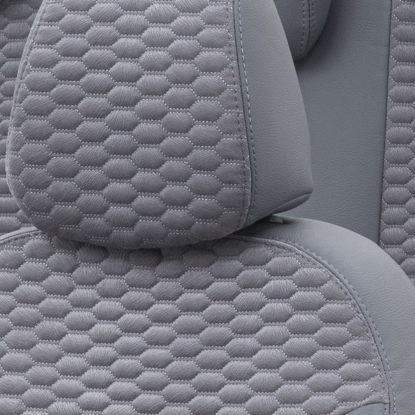 Otom Seat Leon 2013-Sonrası Özel Üretim Koltuk Kılıfı Tokyo Design Tay Tüyü Füme - Resim 3