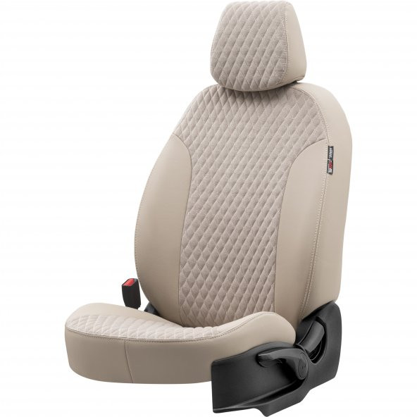 Otom Dacia Logan 2004-2012 6+1 (7 Kişi) Özel Üretim Koltuk Kılıfı Amsterdam Design Tay Tüyü Bej - 2