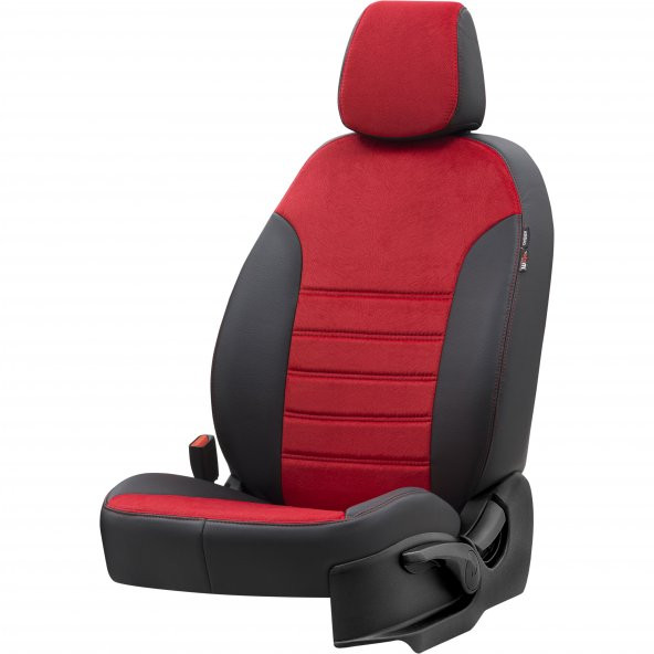Otom Suzuki Sx4 2010-2016 Özel Üretim Koltuk Kılıfı London Design Kırmızı - Siyah - 2