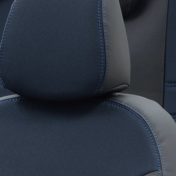 Otom Toyota Avensis 2003-2009 Özel Üretim Koltuk Kılıfı Paris Design Mavi - Siyah - 3
