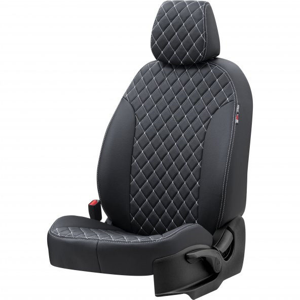 Otom Renault Master 2011-Sonrası 5+1 (6 Kişi) Özel Üretim Koltuk Kılıfı Madrid Design Deri Siyah - Beyaz - 2
